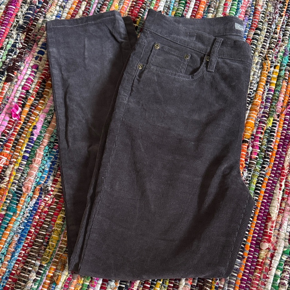 Garnet Hill Women’s Dark Ashwood Gray Essential Slim Corduroy Pants sz 6 NWOT